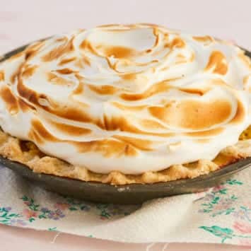 A full Irish Apple Amber from my recipe, topped with toasted meringue.