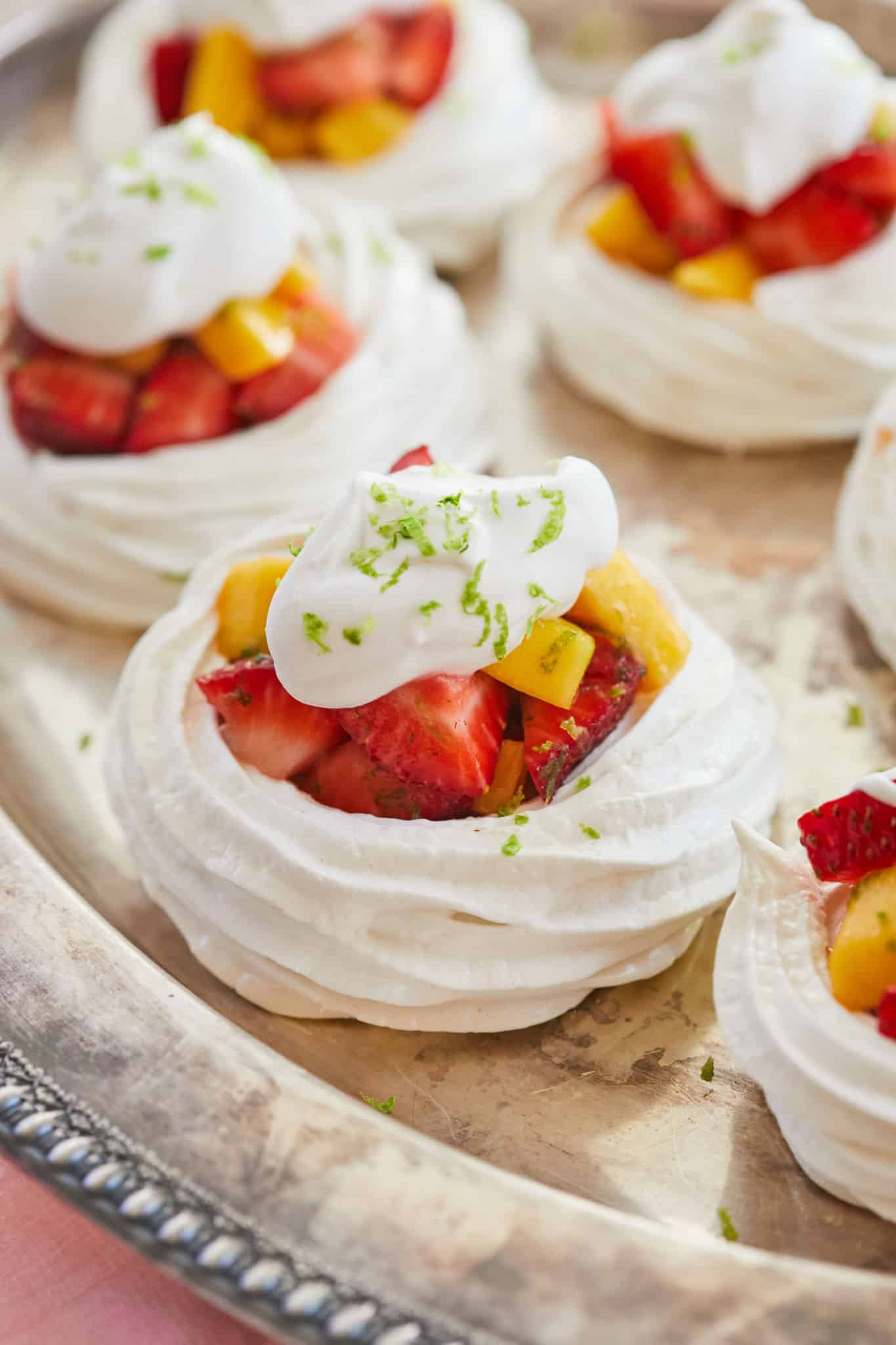 Heavenly Meringue Nests with Mango  Strawberry and Dairy Free Coconut Cream - 71