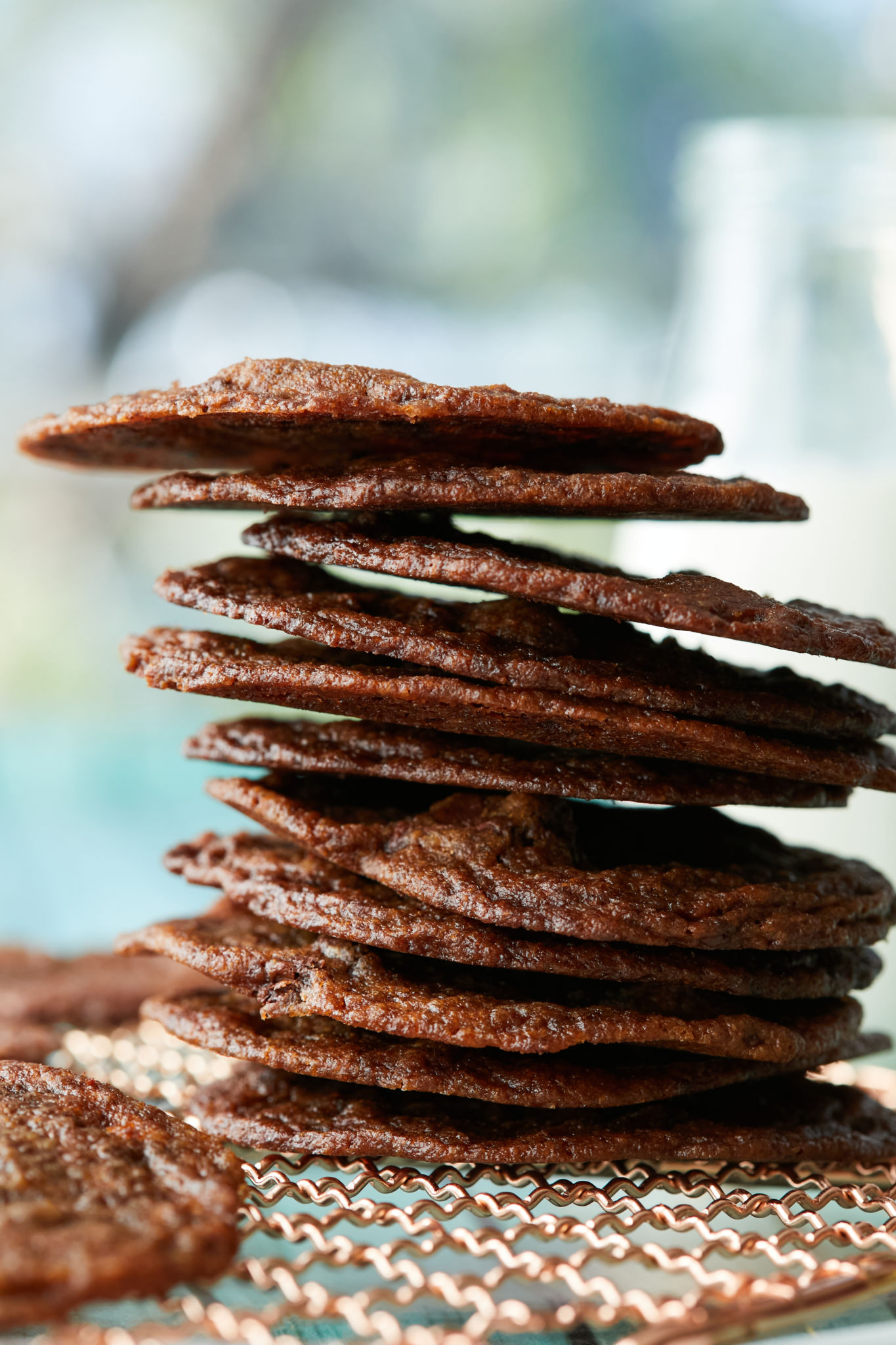 My crispy chocolate chip cookies recipe can be stacked high like this.