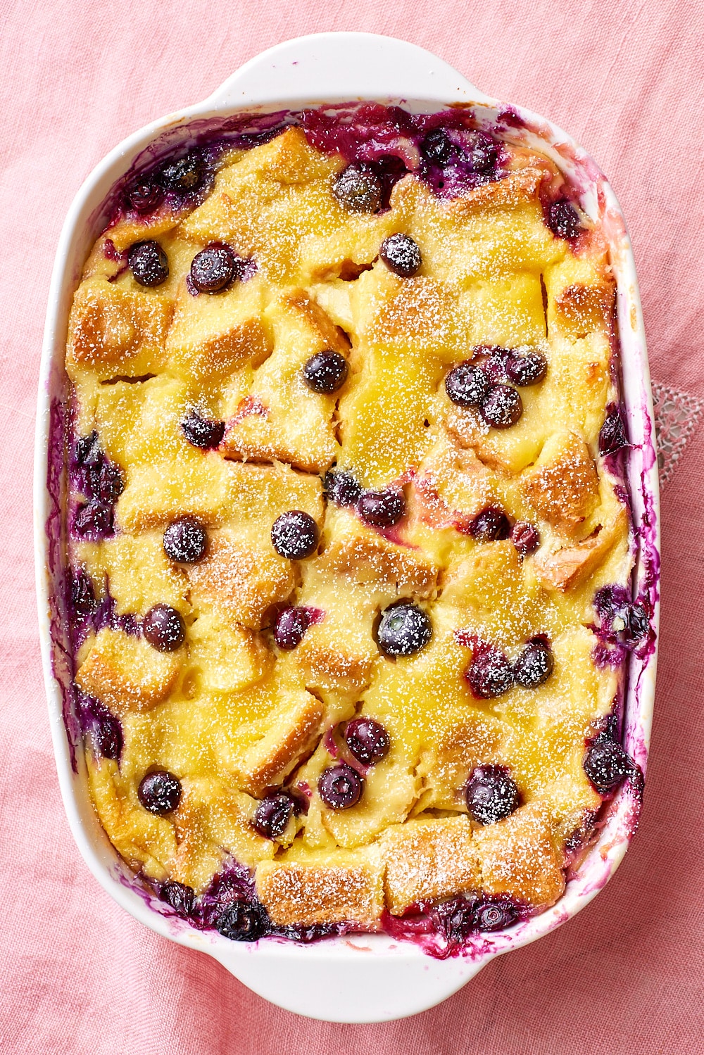 Bake pudding until golden brown on top and slightly wobbly in the middle.