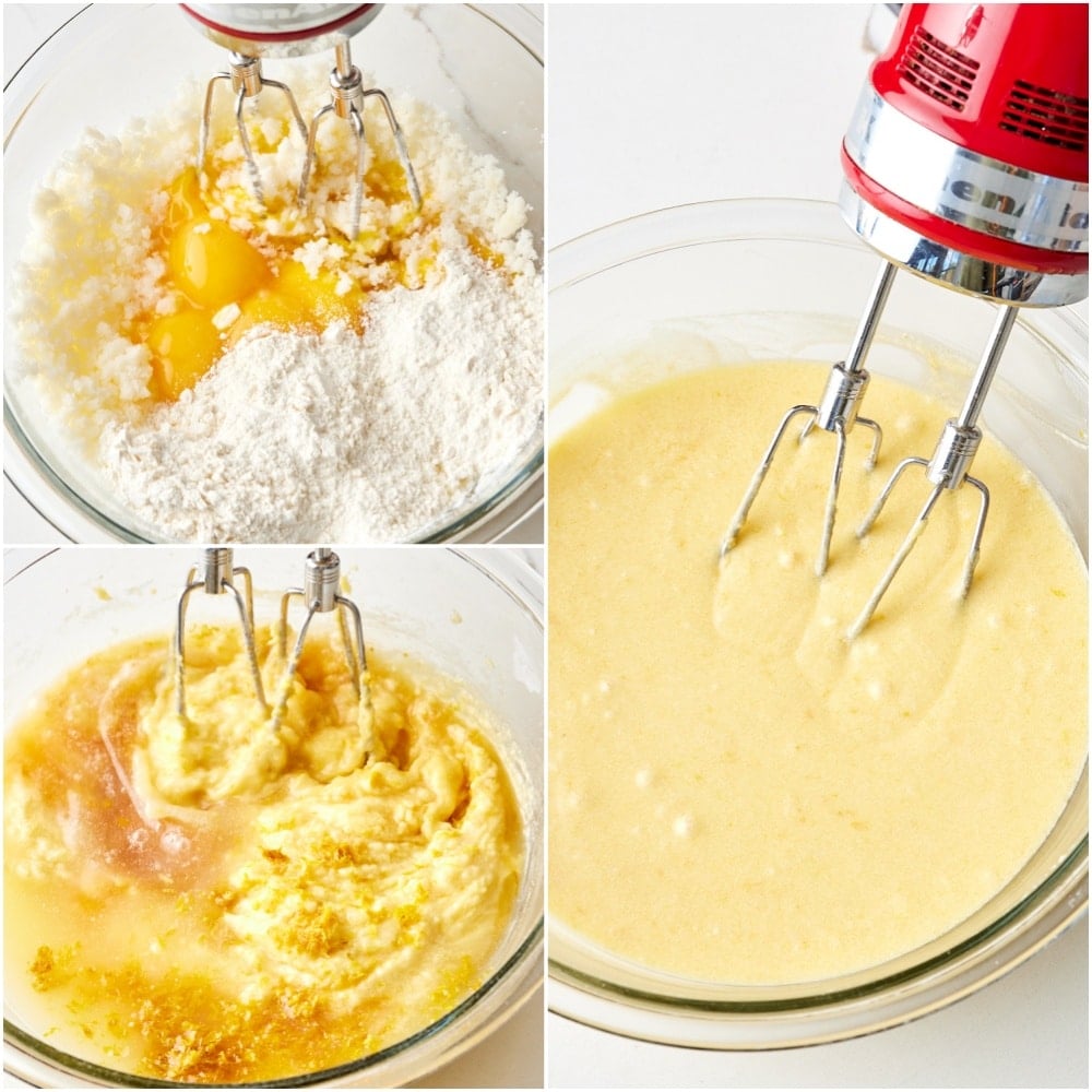 Easy Lemon Bars step6 Whisk in the egg yolks and flour until the mixture is smooth and no lumps remain. Lastly, whisk in the lemon zest, juice, and vanilla extract.