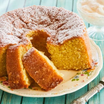 Ciambella sliced open to show interior texture.