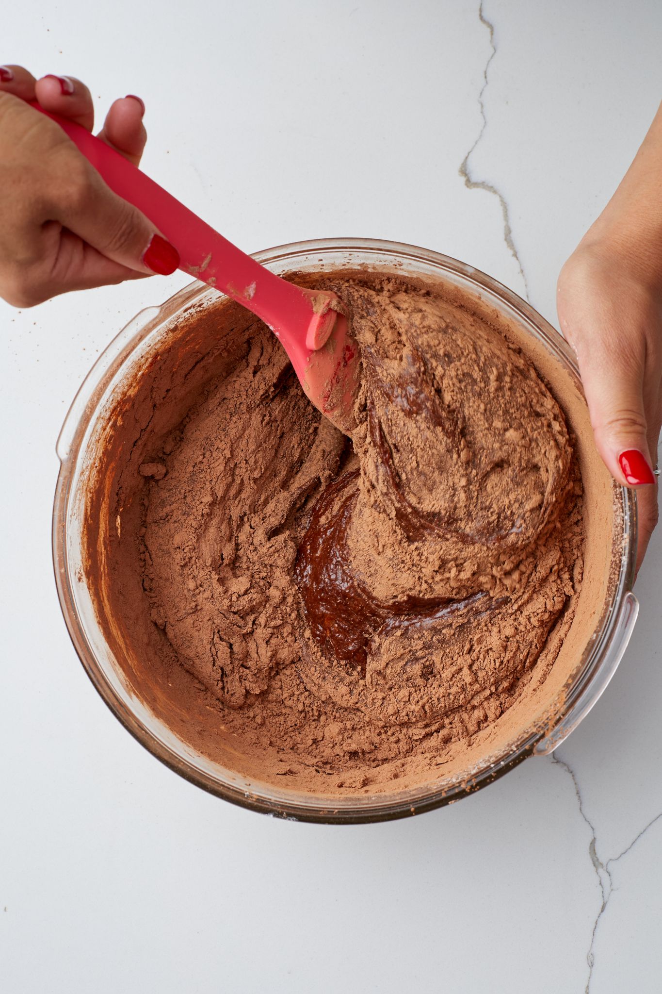 fold in the flour mixture to the wet ingredients.