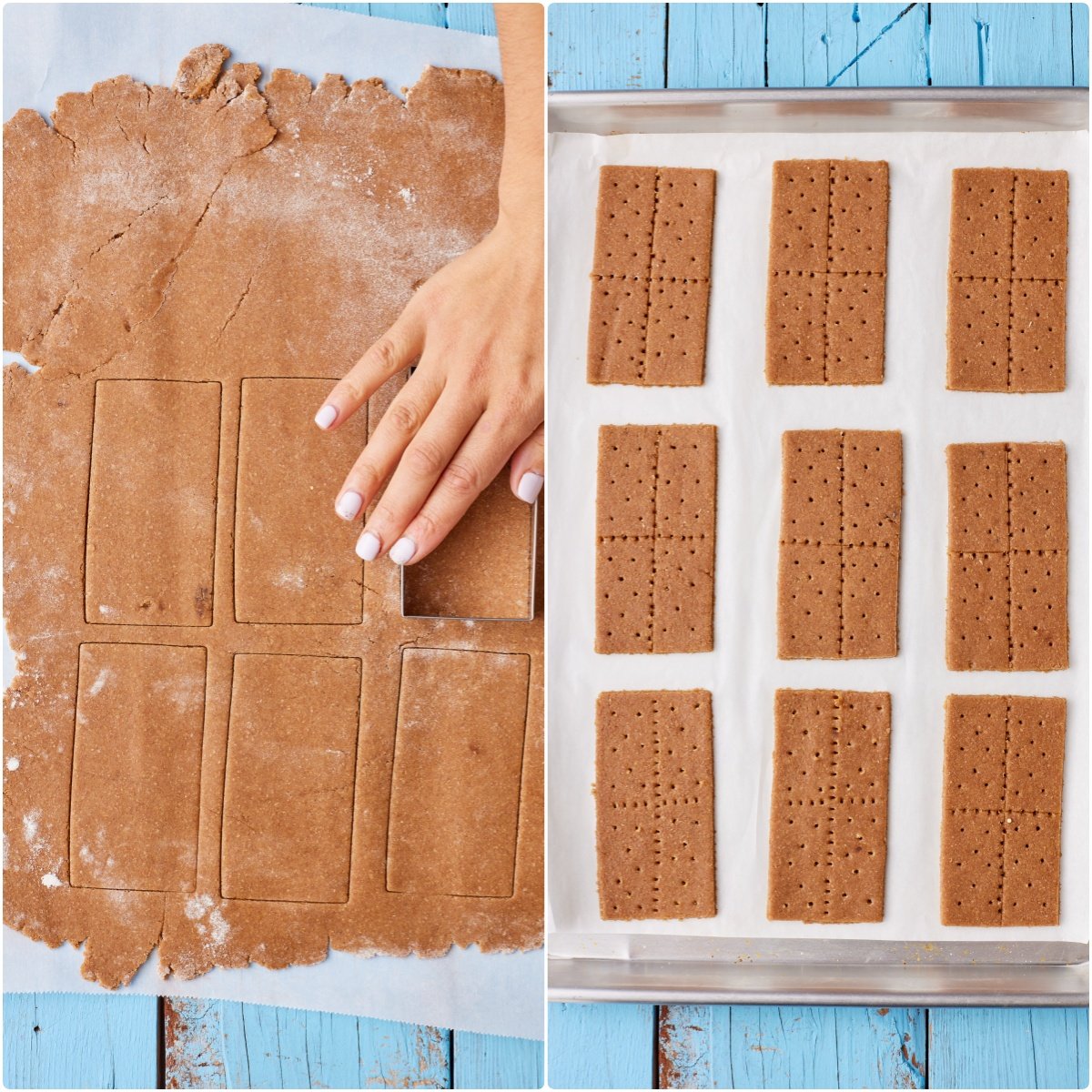 Cut the dough and transfer them onto a parchment lined baking tray. 
