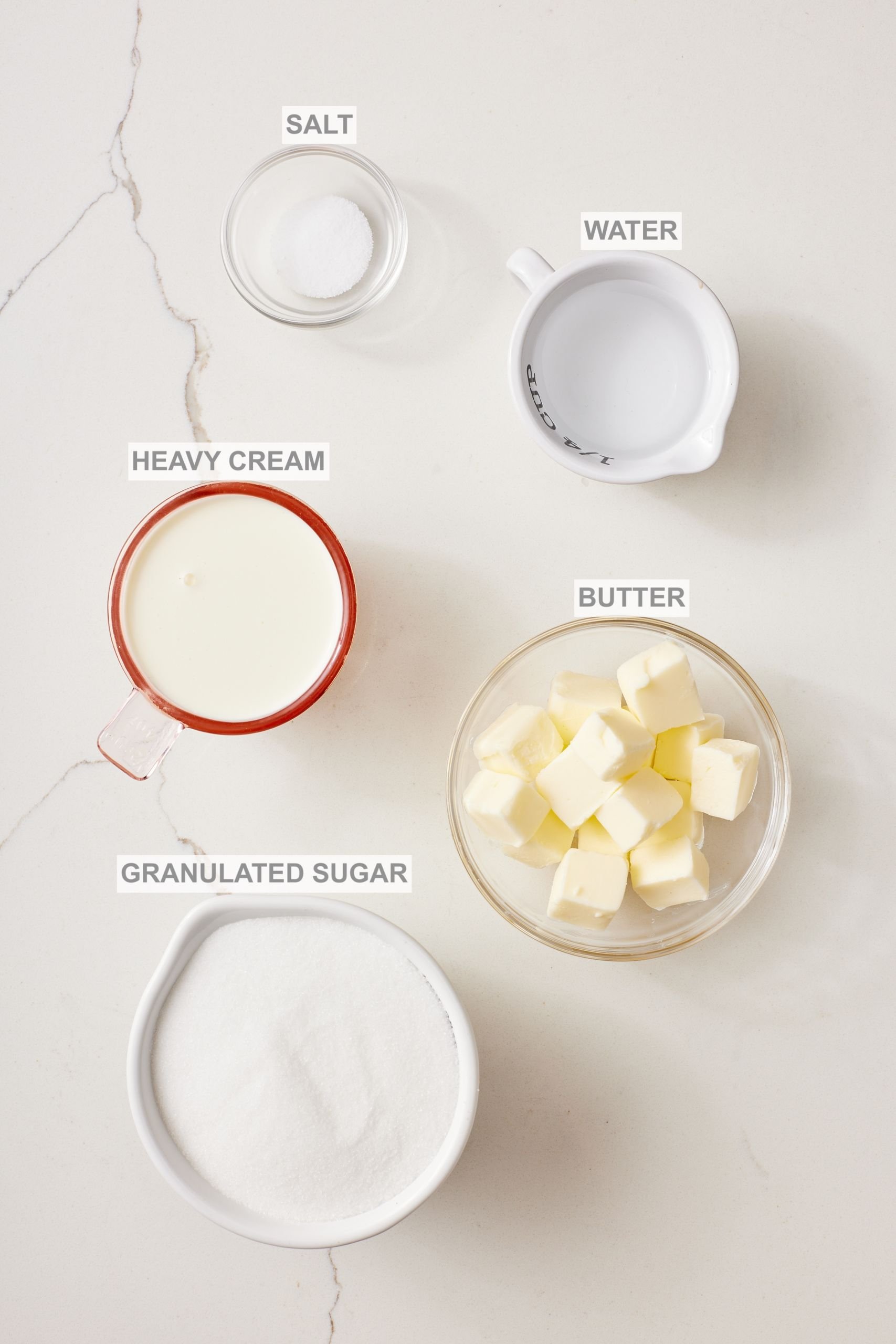 Salted Caramel Recipe ingredients