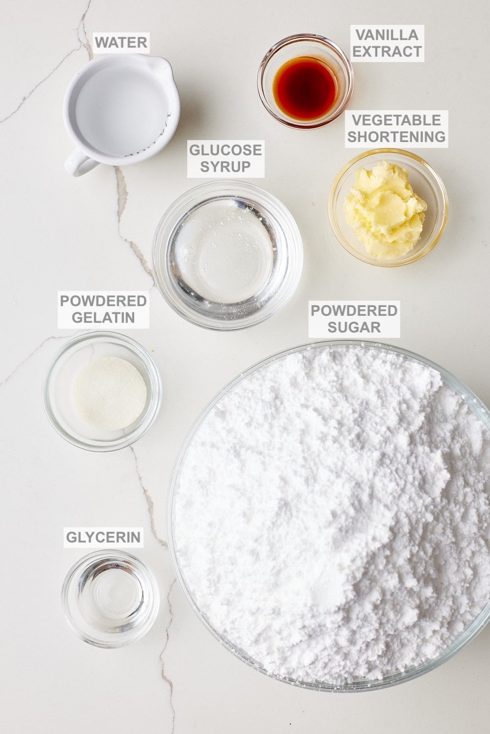 Fondant1 How to Make Rolled Fondant ingredients