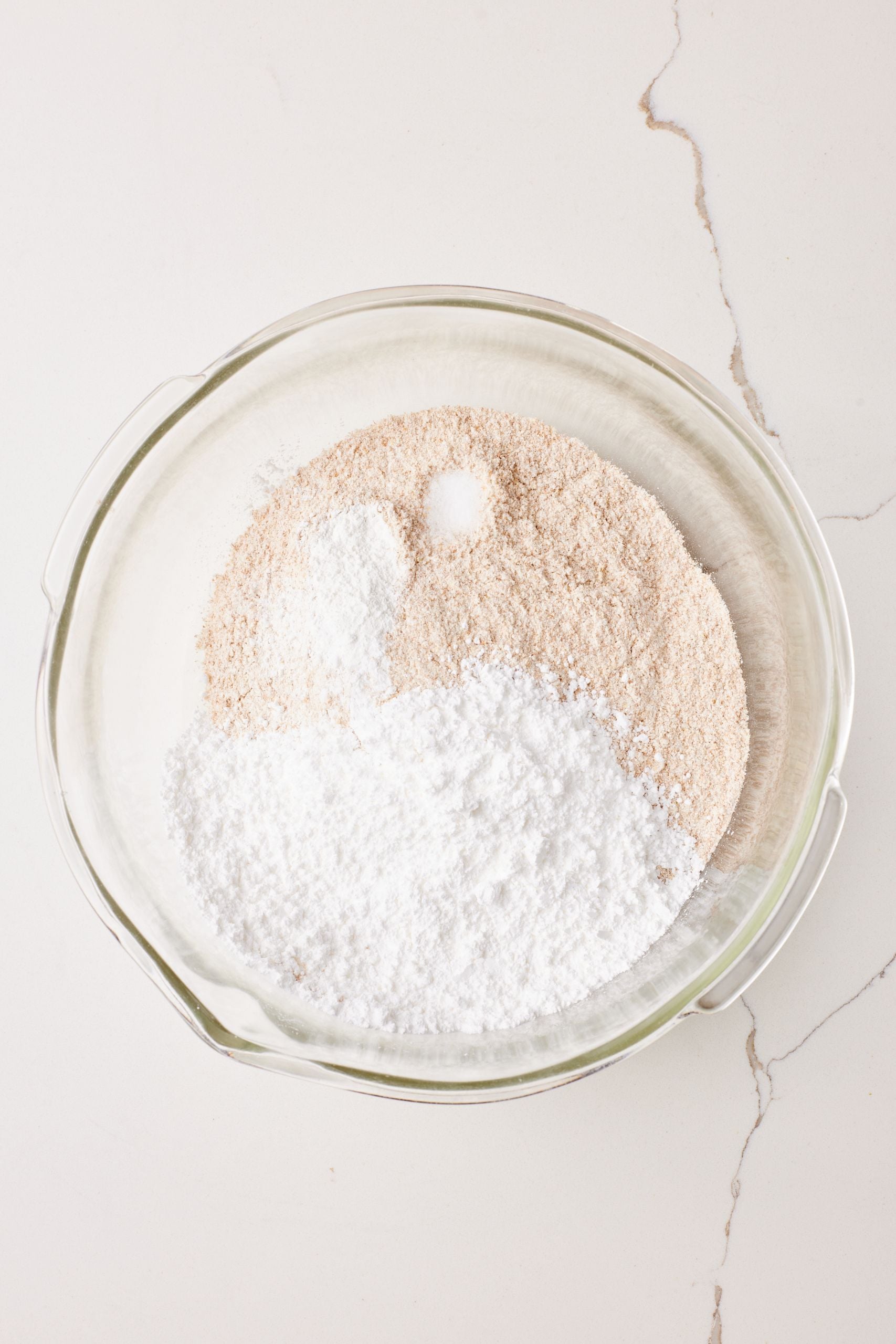 Step-by-step instructions on how to Make Digestive Biscuit Recipe: mix dry ingredients together