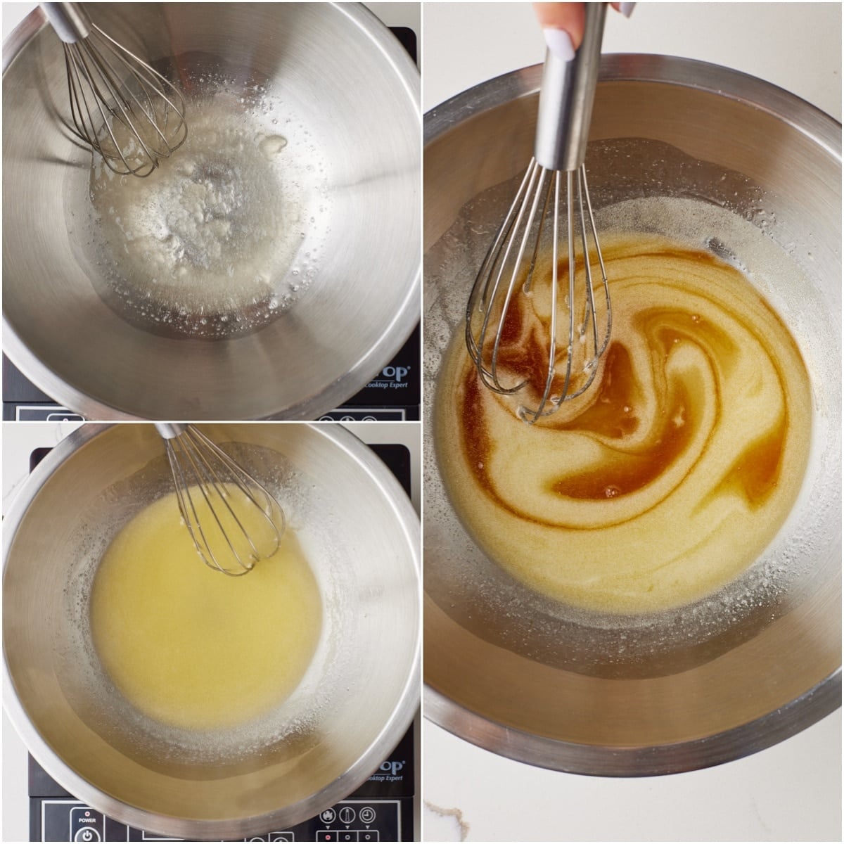 How to Make Rolled Fondant step2 Heat the glucose, shortening, and glycerin, and add vanilla.