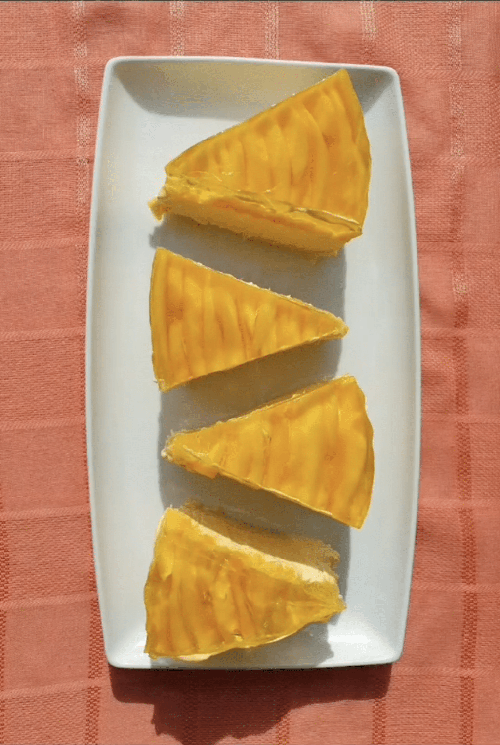 Slices of Mango Mousse Cake