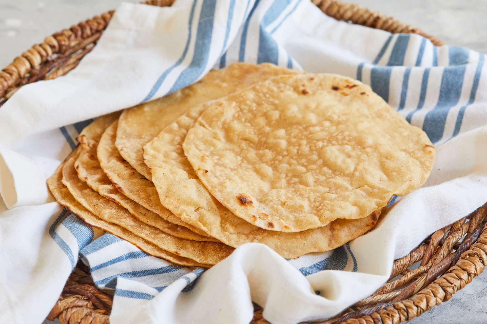 A basket full of traditional Indian roti.