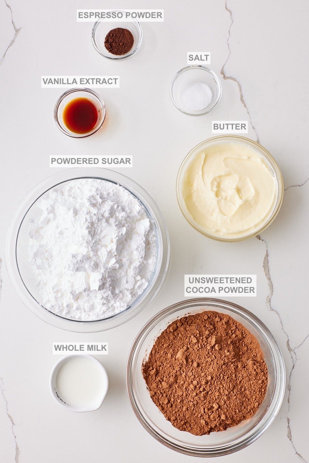 Chocolate Buttercream Recipe ingredients