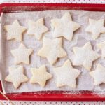 Sugar dusted Bredele cookies in the shape of stars.