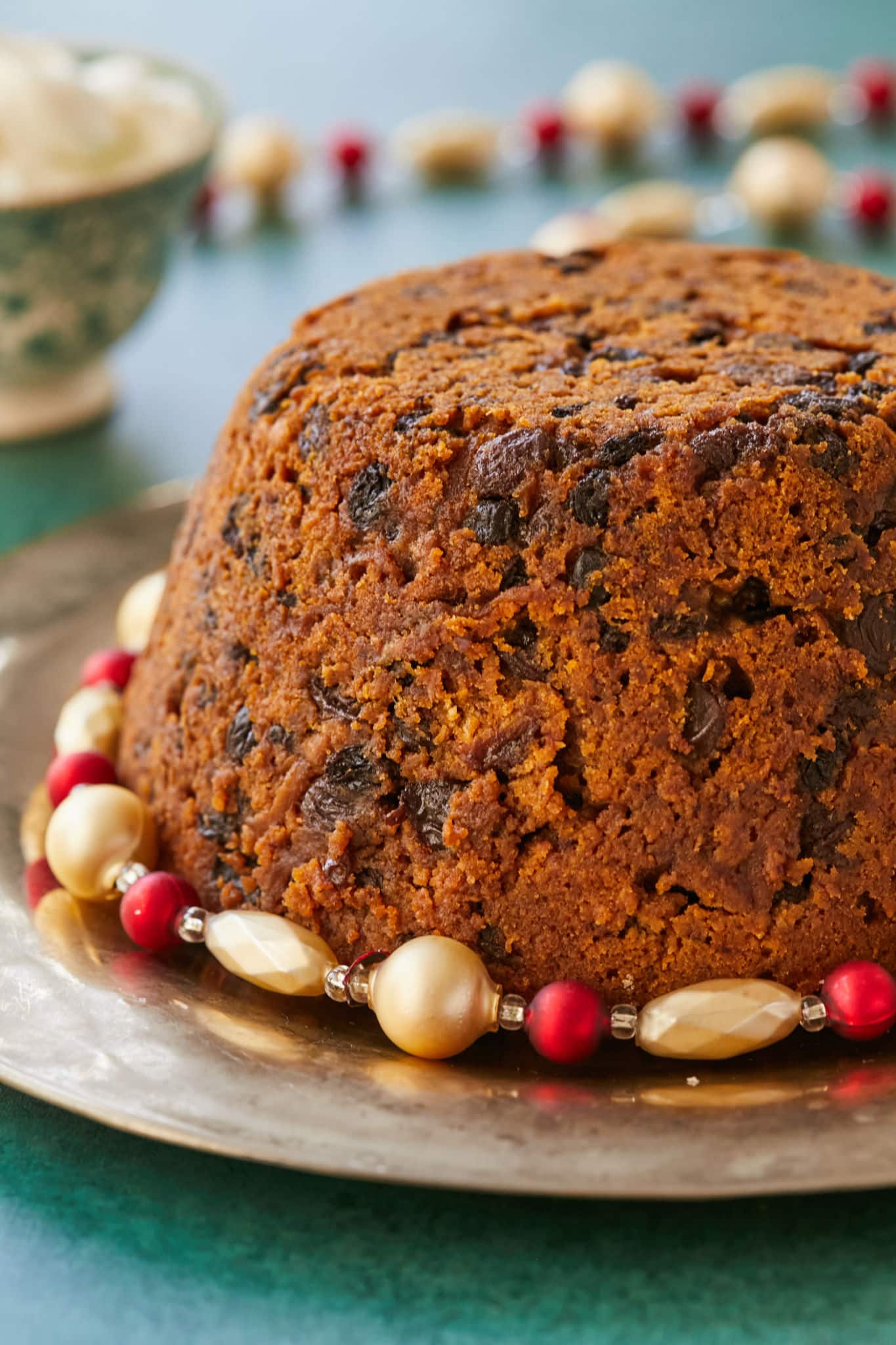 A close up of my mum's classic Christmas pudding, to show texture.