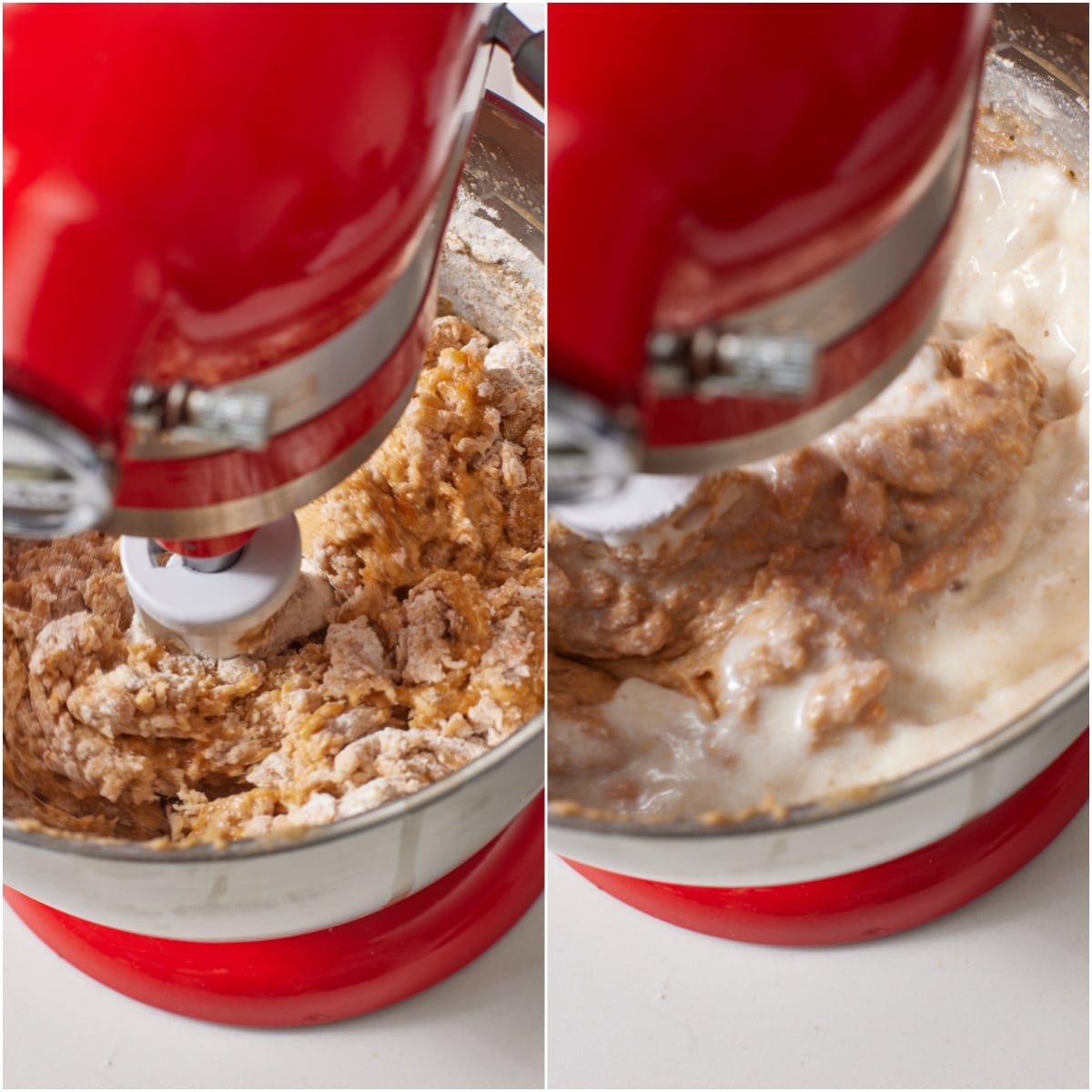 Pumpkin Bundt Cake step5 Bring dry ingredients mixture and wet ingredients mixture together.