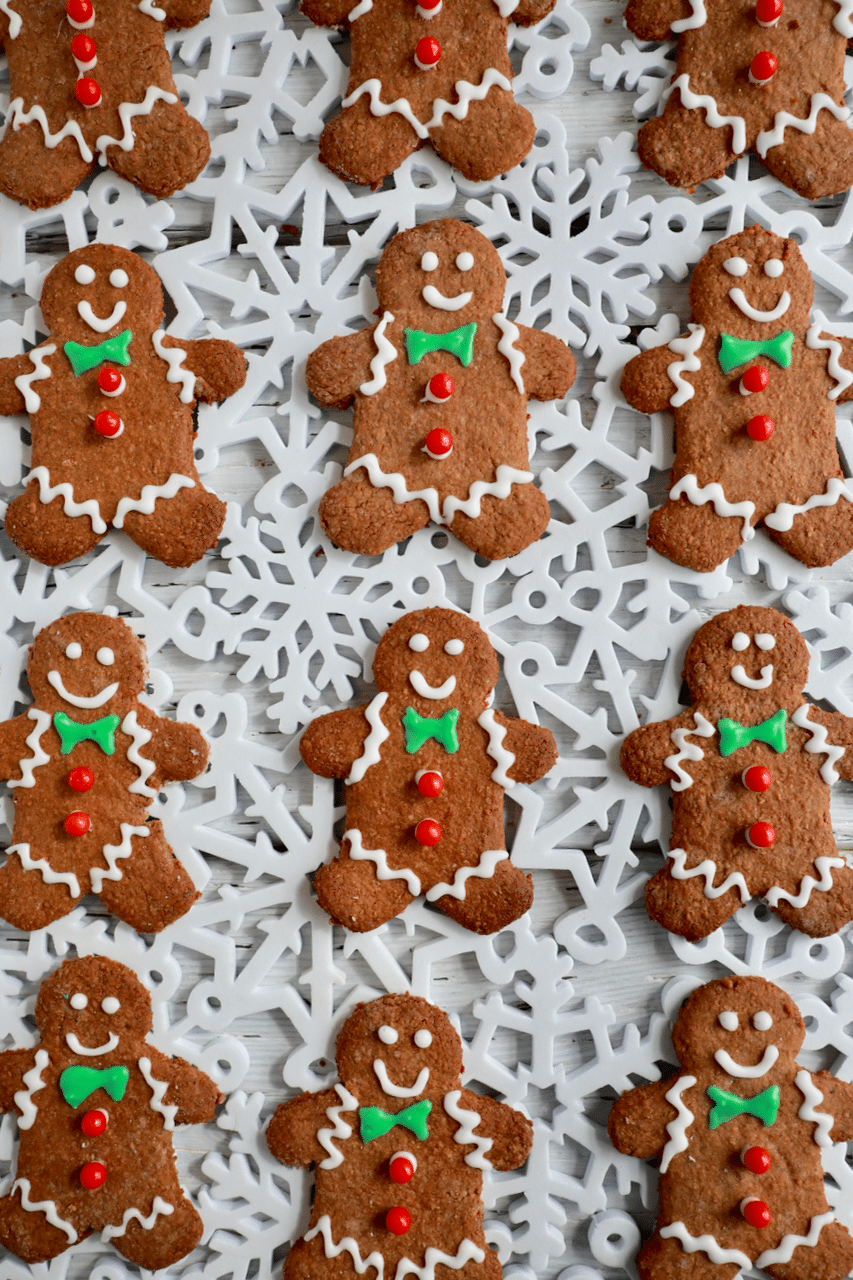 A grid of gingerbread men cookies!