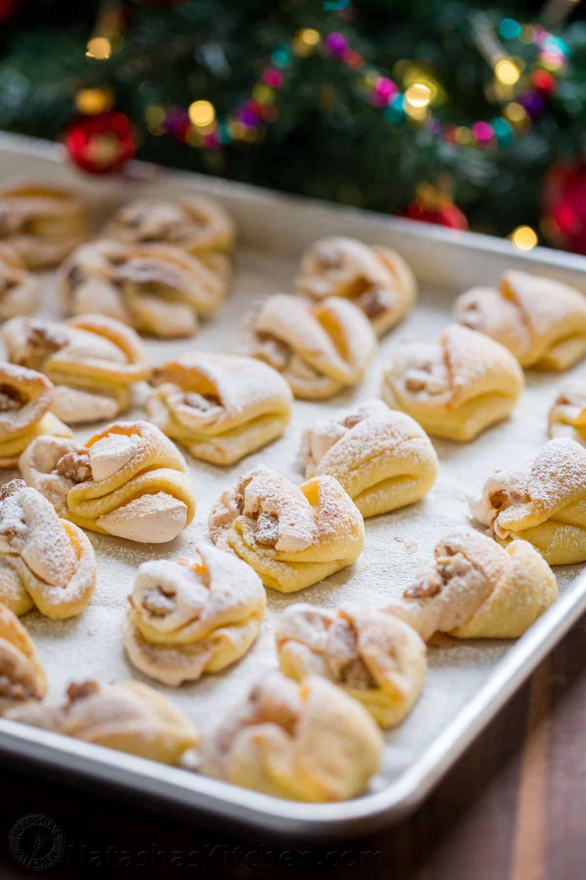 Meringue Shell Cookies on a baking sheet.