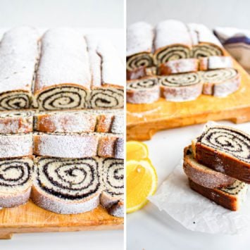 Finished Poppy Rolls sliced and served