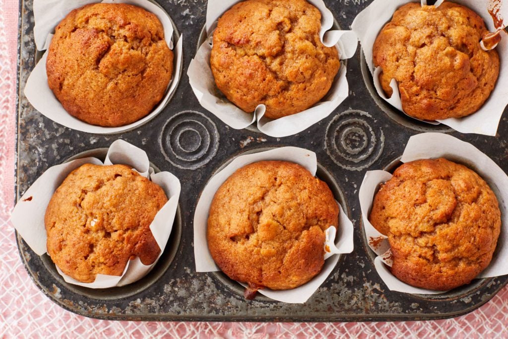 Applesauce Muffins in a tin