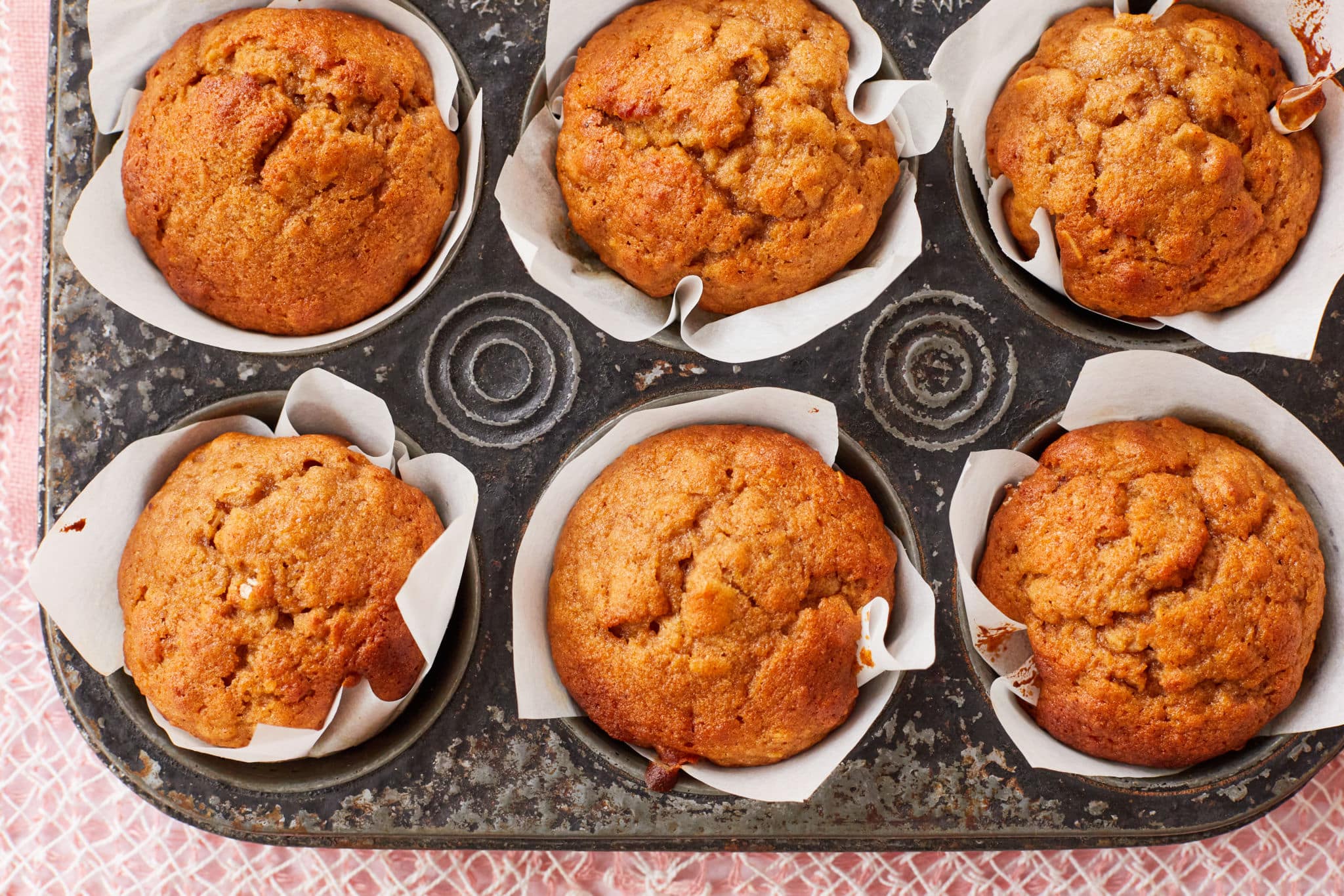 Applesauce Muffins in a tin