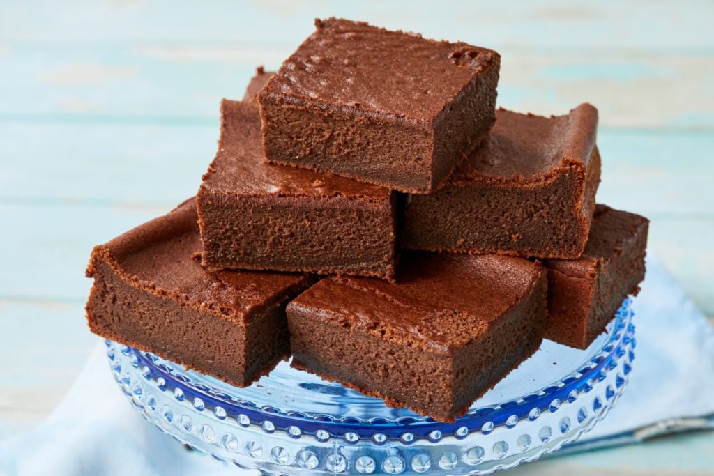A stack of mochi brownies.