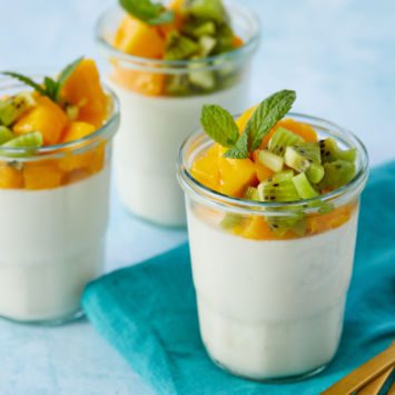 Coconut Jelly Topped with Fresh Fruit