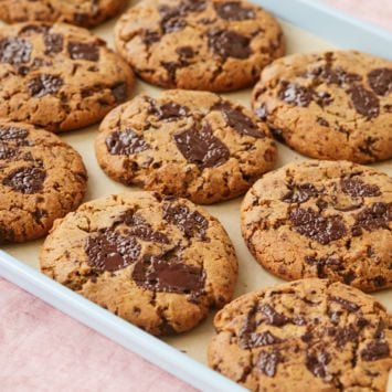 A tray of Chocolate Peanut Butter Cookies.