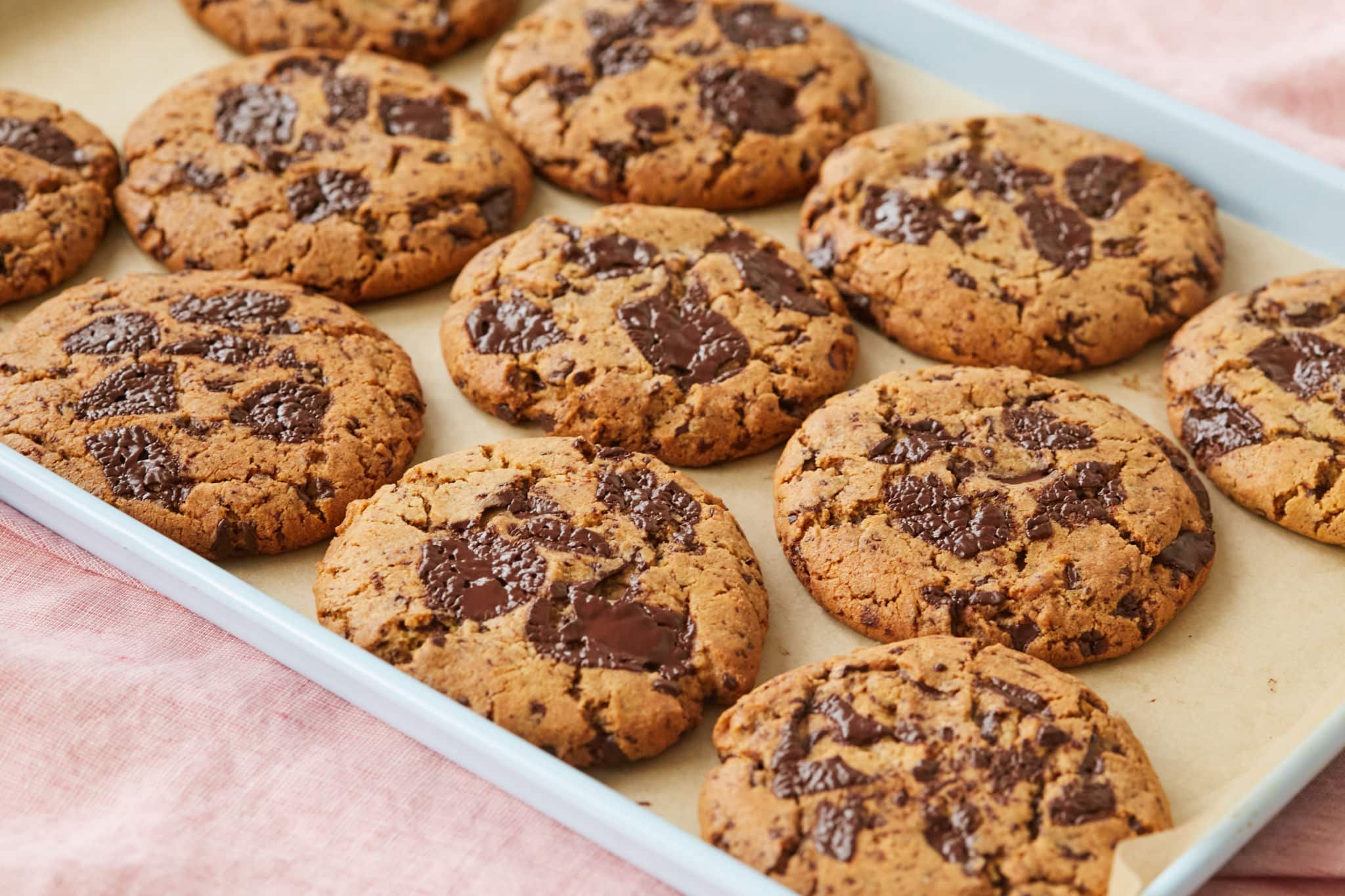A tray of Chocolate Peanut Butter Cookies.