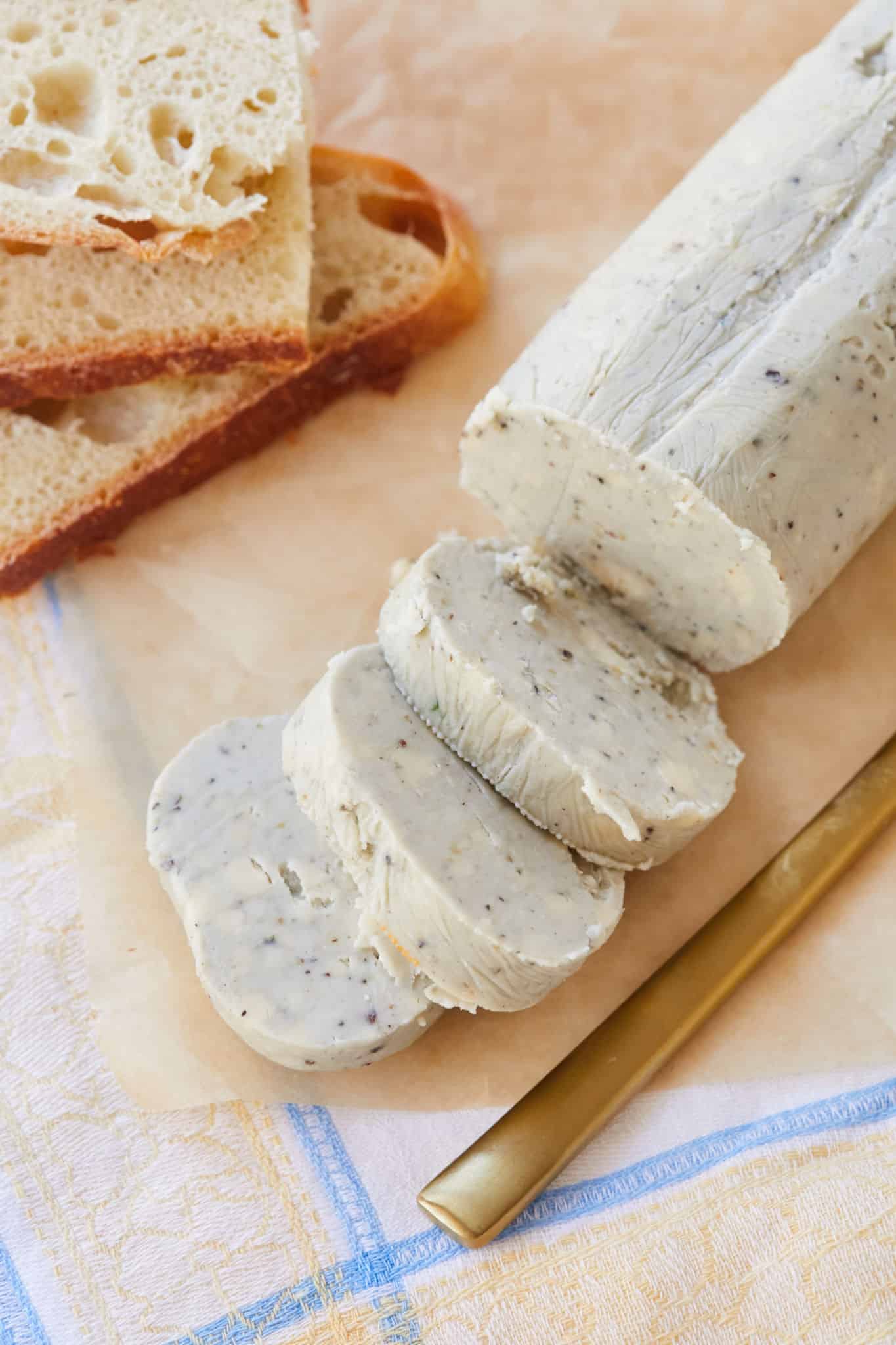 A top-down view of Blue Cheese Compound Butter