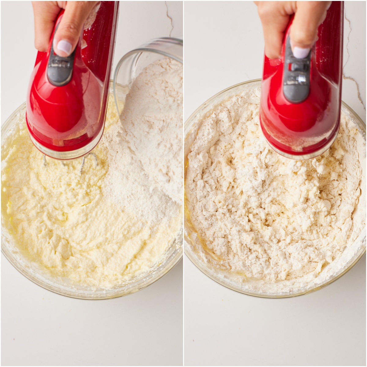 LemonYogurtCakeSTEP4 Finish lemon yogurt loaf batter: add dry ingredients and mix until just combined.