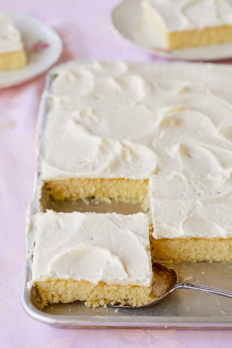 Simple Vanilla Sheet Cake - Gemma’s Bigger Bolder Baking