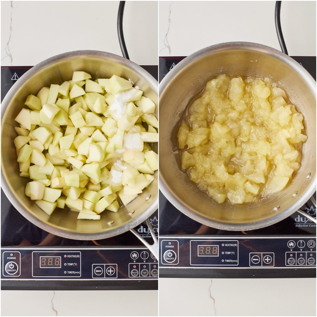 In a medium pot over medium heat, combine all ingredients and bring to a simmer.