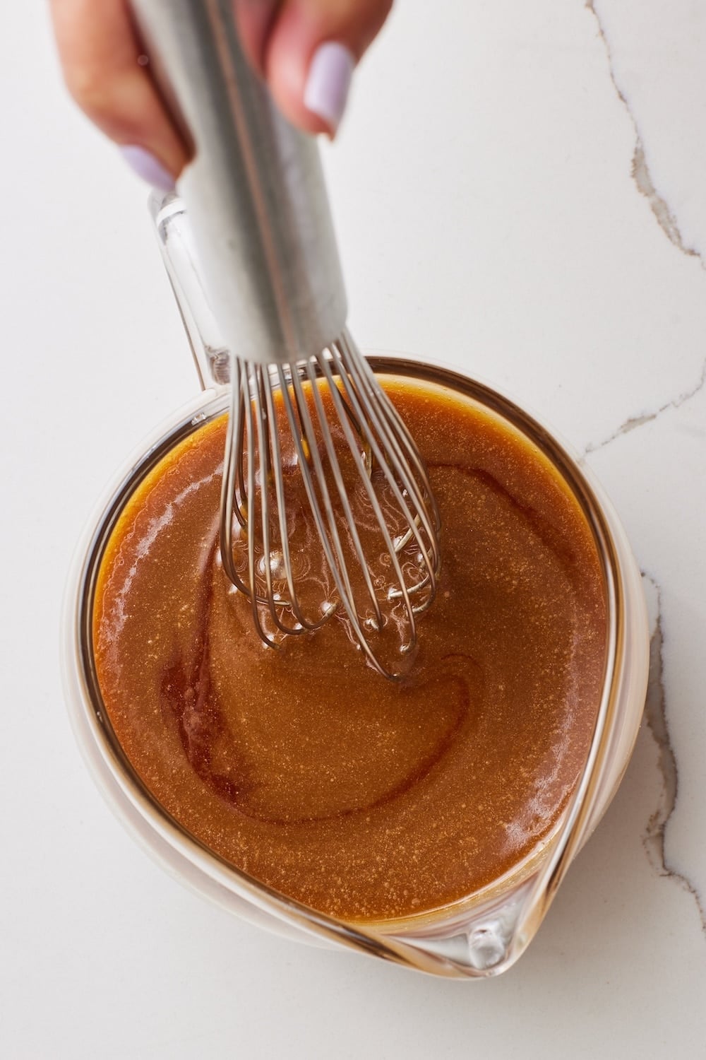 Stir in the vanilla extract and salt immediately after microwaving. Whisk until smooth and glossy. 
