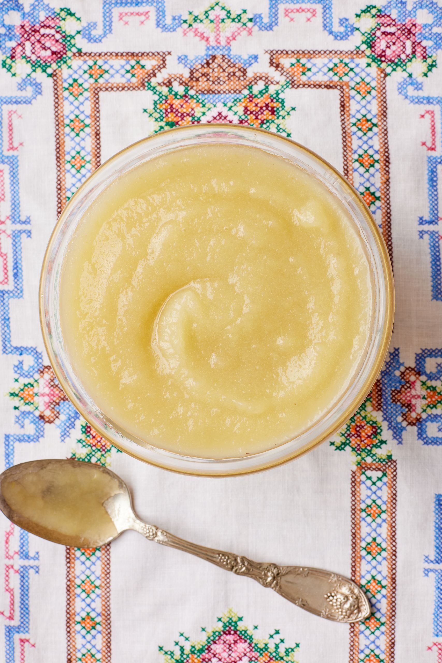Top down view of applesauce