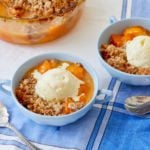 Two bowls of apricot crumble