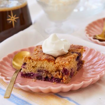 A slice of blueberry buckle