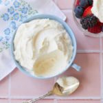 A bowl of homemade Crème Fraiche Whipped Cream