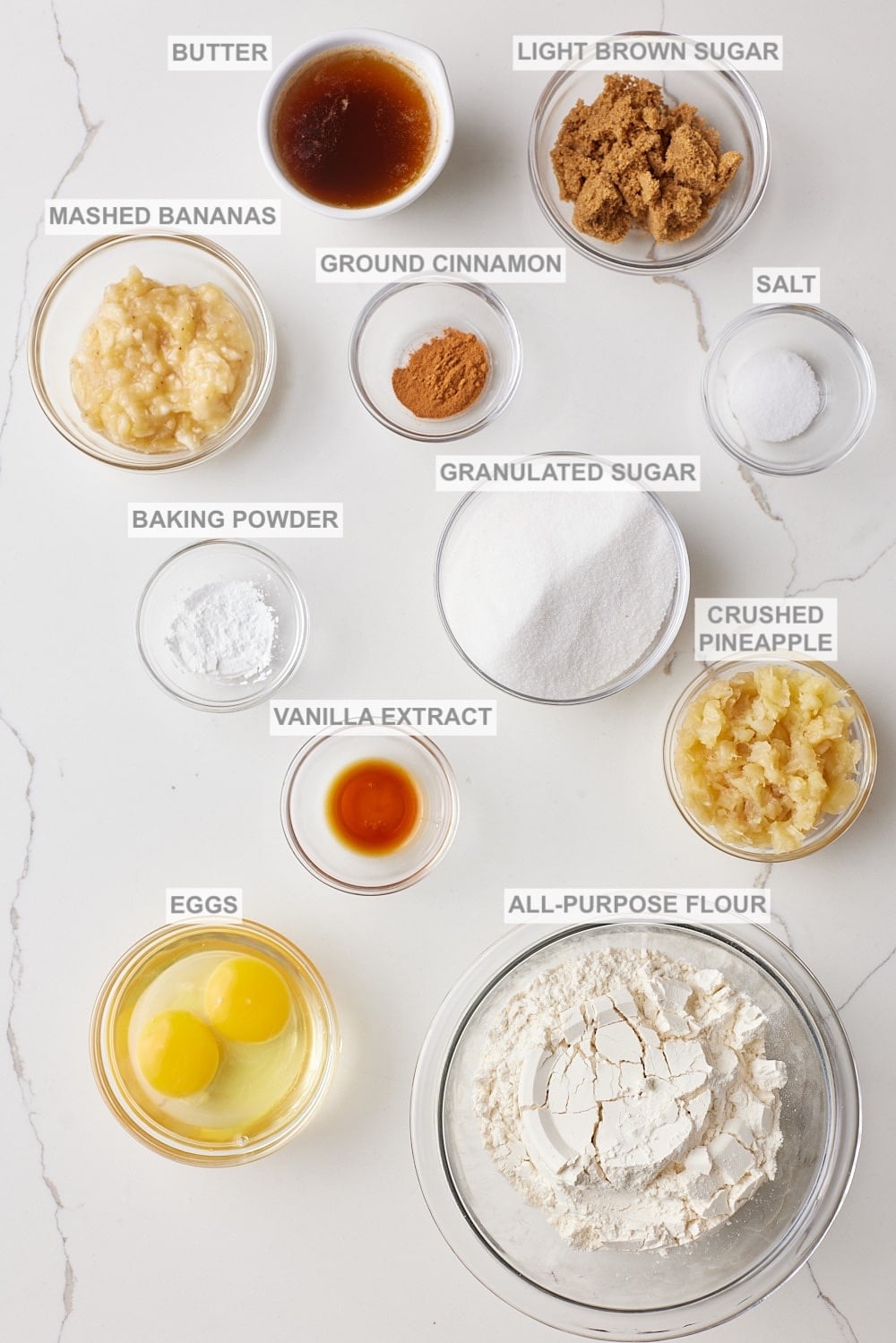 Hummingbird Coffee Cake key ingredients.