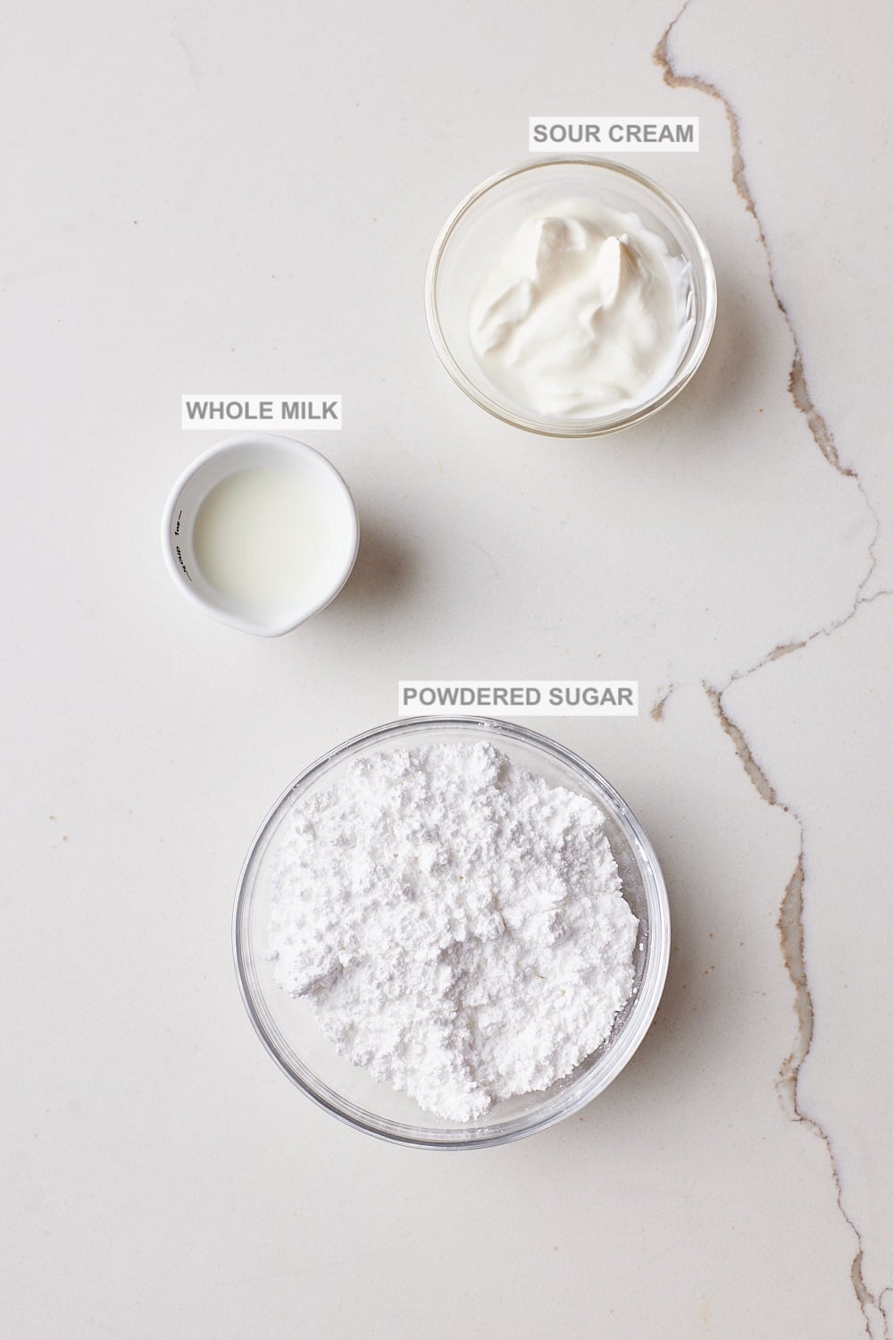 Hummingbird Coffee Cake glaze ingredients. 