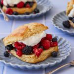 Mixed Berry Shortcake stuffed with whipped cream and berries