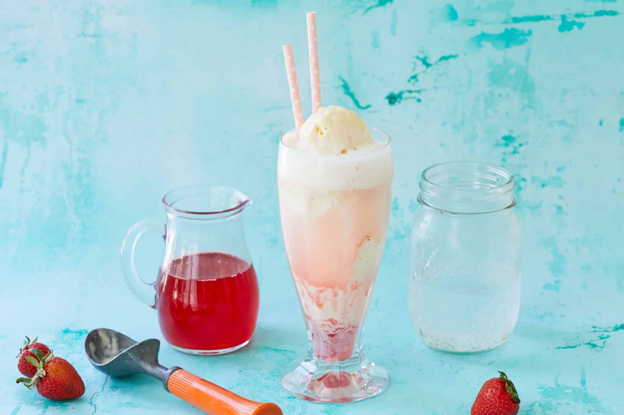 Strawberry Ice Cream Soda Float
