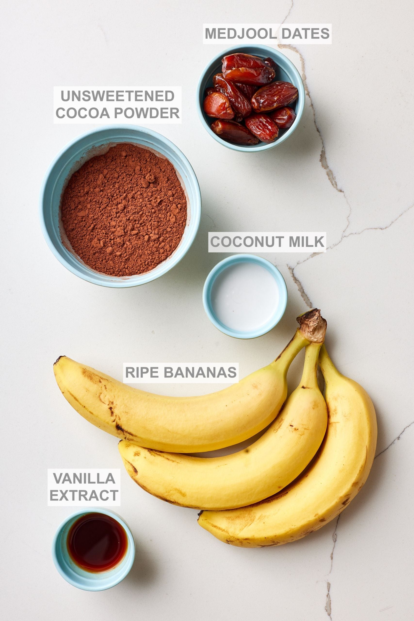 Chocolate banana ice cream ingredients