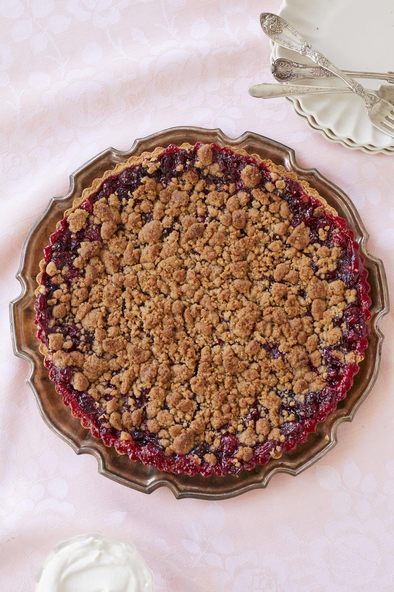 Cranberry Orange Crumb Tart Cranberry Orange Crumb Tart with golden crust and juicy bubbly filling.
