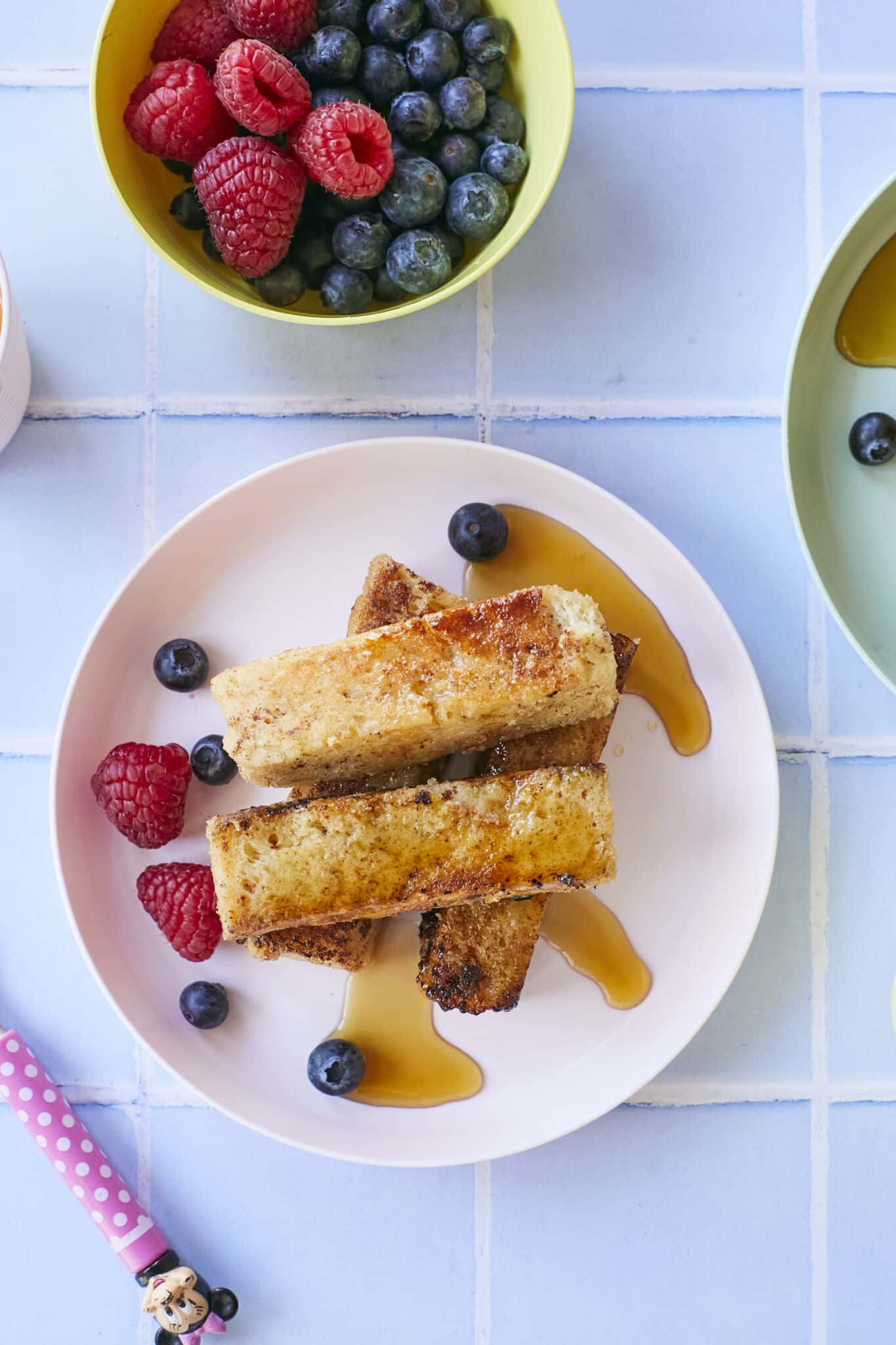 French Toast Sticks with maple syrup