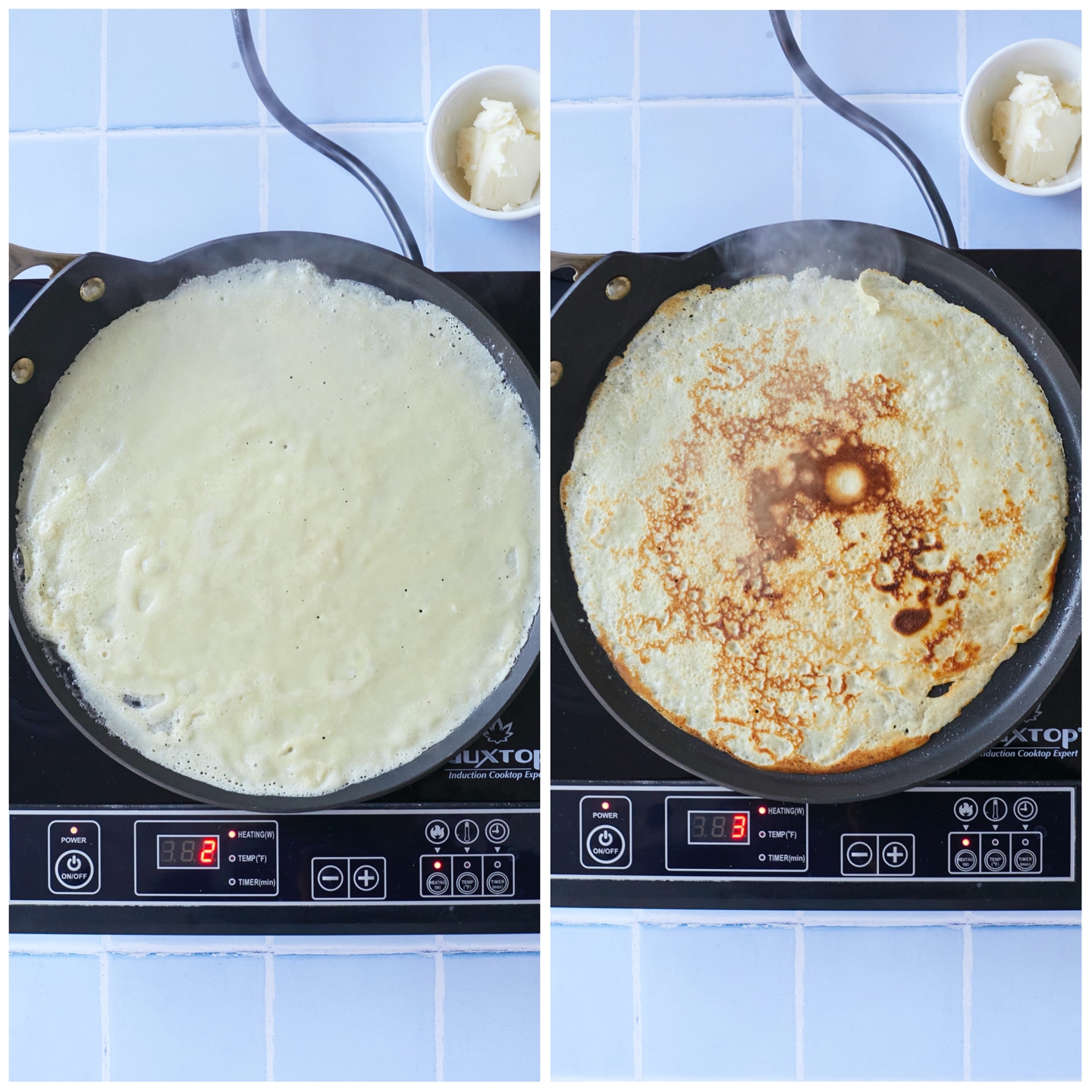 How to Make Crepes Recipe Cooking both sides on induction top