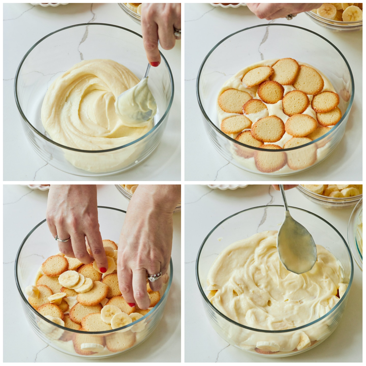 Microwave Banana Pudding Recipe assemble the pudding