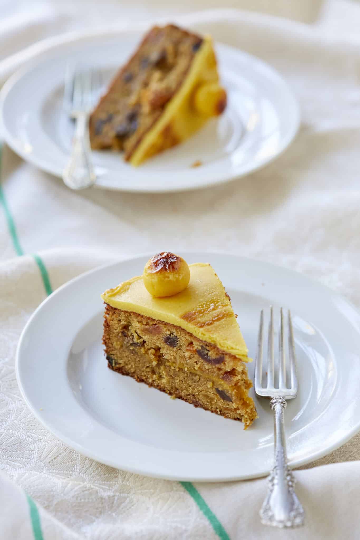 Slices of Simnel Cake for Easter 