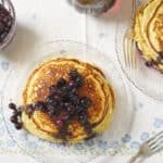 Lemon Ricotta Pancakes Recipe with Macerated Blueberries