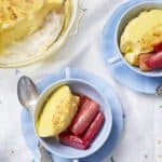 Baked Custard with Roasted Rhubarb and Whiskey