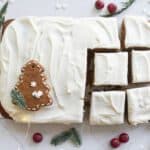 Perfectly-Spiced Gingerbread Sheet Cake with Velvety Cream Cheese Frosting