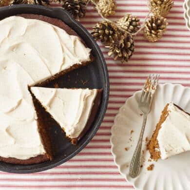 Skillet Gingerbread Cake with Brown Butter Frosting